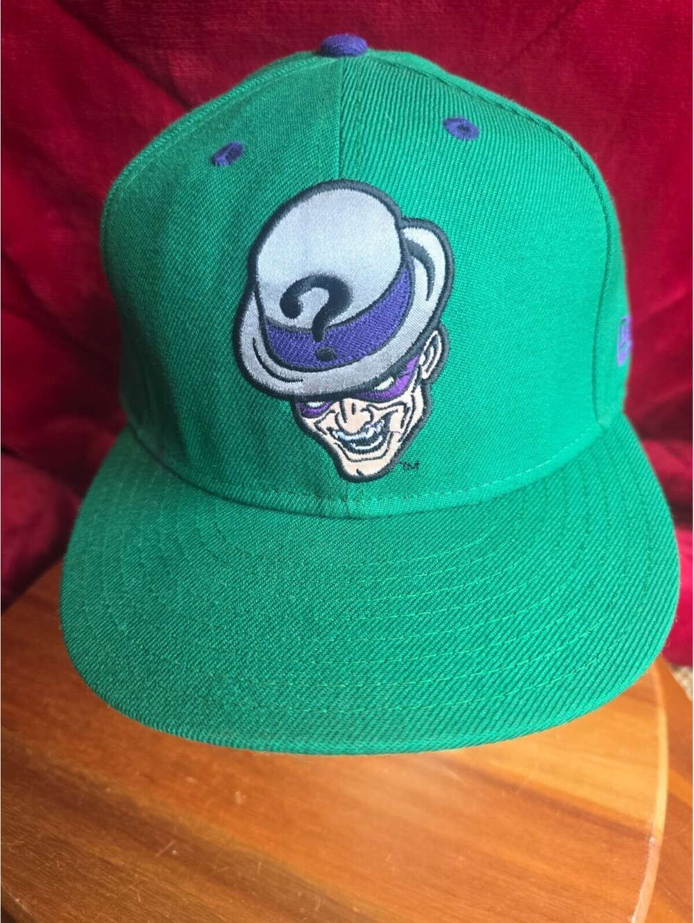 New Era 59FIFTY Riddler Wool Fitted Hat Satin Inside 7 1/4 Batman DC Very RARE